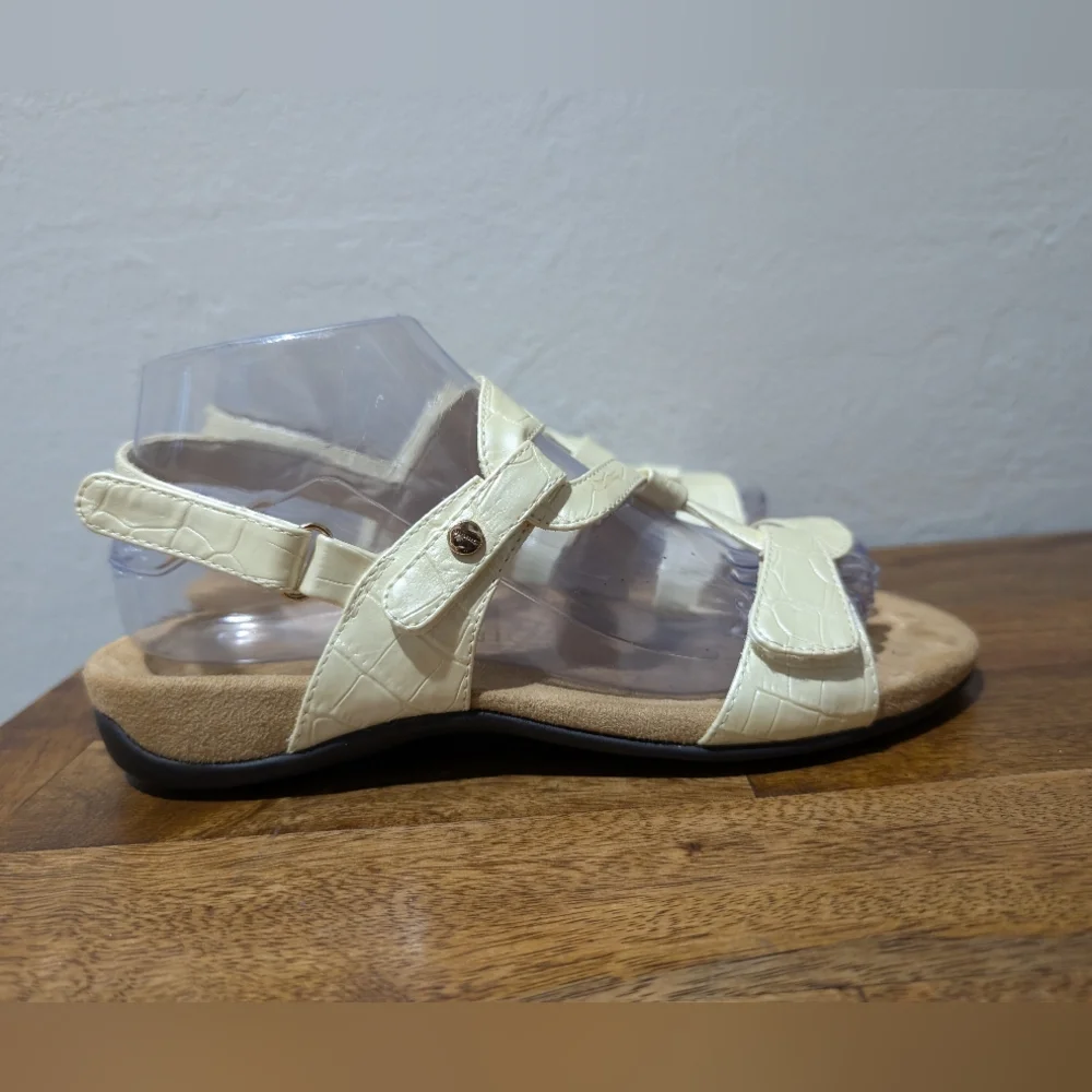 Vionic 342 Paros‎ Women's Sandals Orthopedic Strappy Shoes Ivory Size7